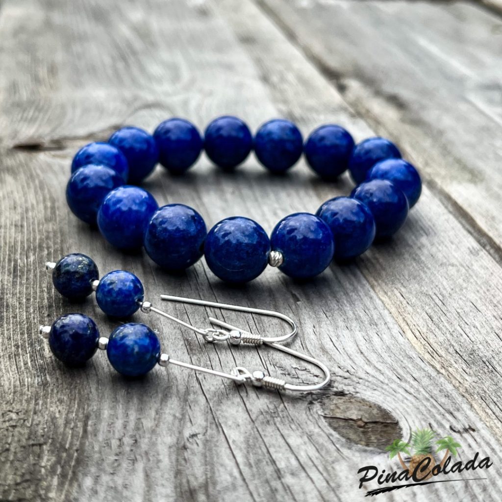 Kolczyki z lapis lazuli (lazuryt), srebro; komplet